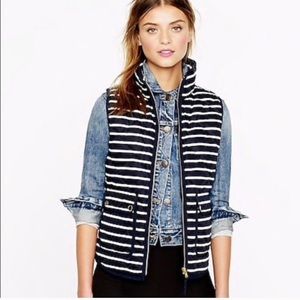 J. Crew striped quilted excursion vest